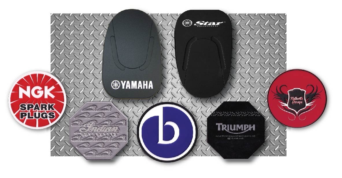 Custom PVC Motorcycle Kickstand Pads USA Made