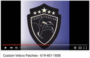 Click to watch our YouTube video with information on Custom Patches with VELCRO® brand fasteners