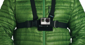Close up photo of the new GoPro Wellness Logo on Chest Harness Chesty