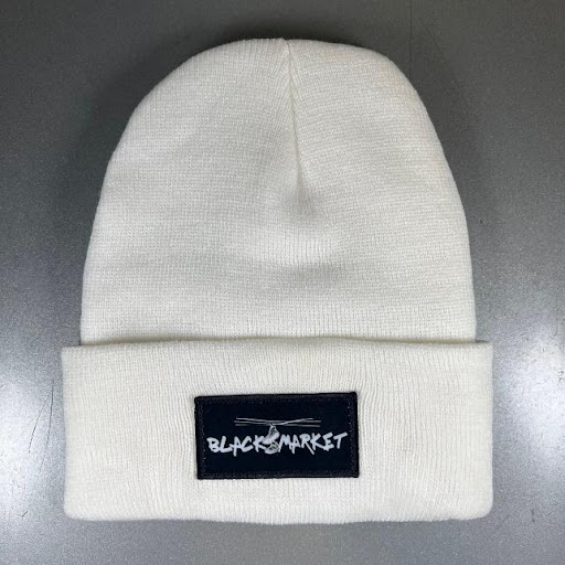 Sublimated patch sewn onto a beanie- Sublimated patch sewn onto beanie