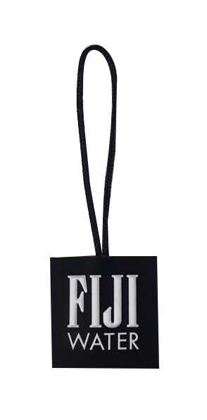 Fiji Water Zip pull. Promo Products. Zipper pulls. Usa zip with cord. Fiji 2d zipper pull for Patagonia Jackets.