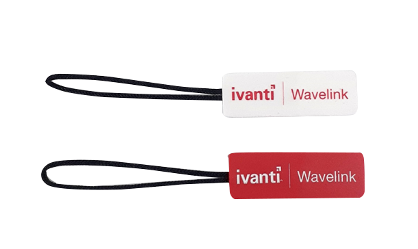 Ivanti PVC Zip pull. Promo production. Zip pull with cord. Ivanti 2d pvc zip pull.