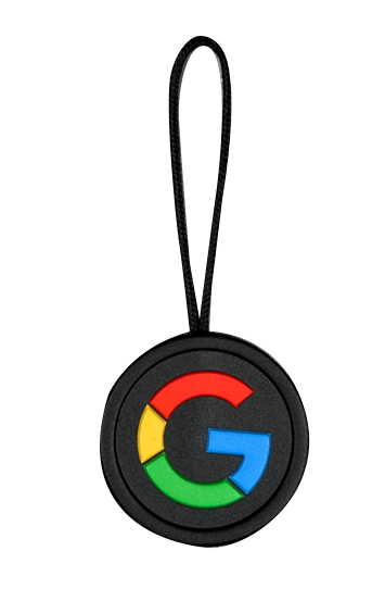 Google Zip pull . Promo products. Zip pulls with cord. Google 2d zip pull for bags.