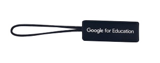 Google for education. Promoproducts. 2d zip pulls with cord. Google for Education 2d zipper pull.