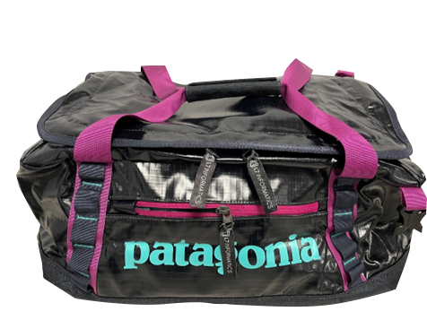 L7 woven zip pulls on a Patagonia Bag