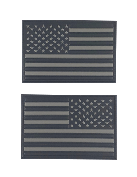 Rubber Velcro Flag Patch | Black/White